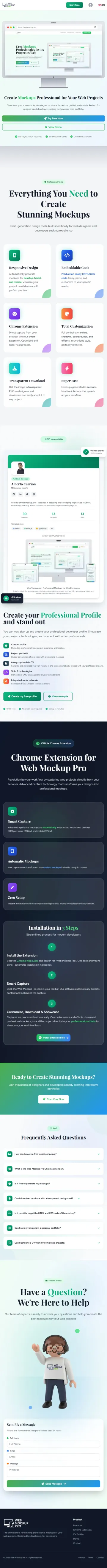 Captura de imagen de proyecto Web Mockup Pro en version movil