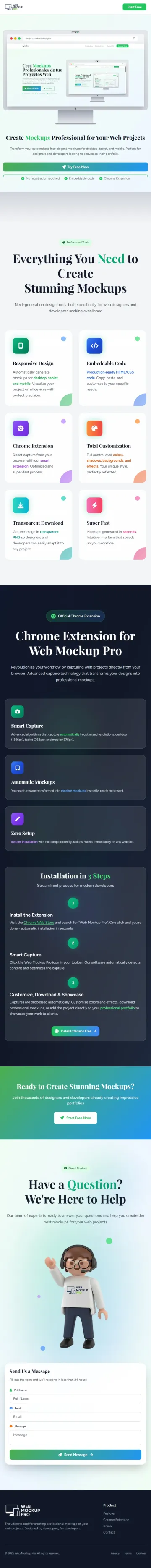 Captura de imagen de proyecto Web Mockup Pro en version movil